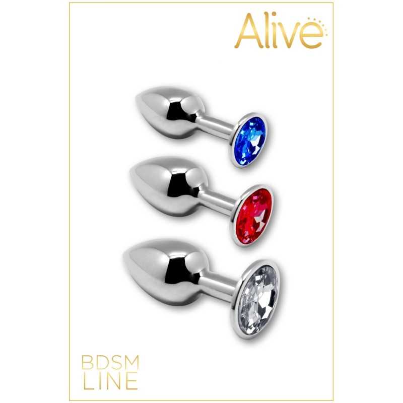 Prestaloveshop Kit 3 Plugs Métal Argent/Bijoux 3 Tailles Et