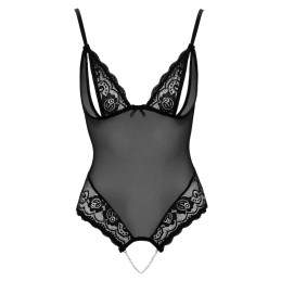 Prestaloveshop Body Dentelle Noire Seins Et String Ouvert Avec