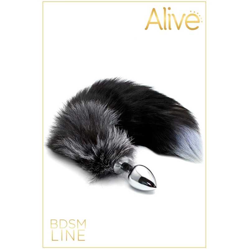 Prestaloveshop Plug Métal FOX Queue de Renard noir blanc Prestaloveshop Plug Métal FOX Queue de Renard noir blanc