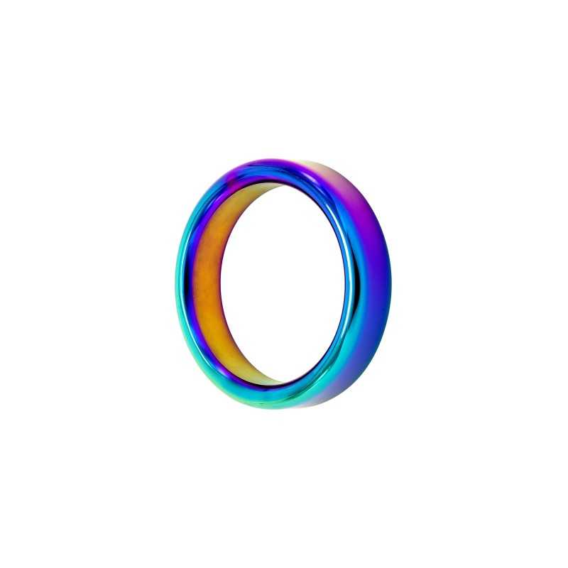 Prestaloveshop Cockring Rainbow Large Anneau Acier Irisé
