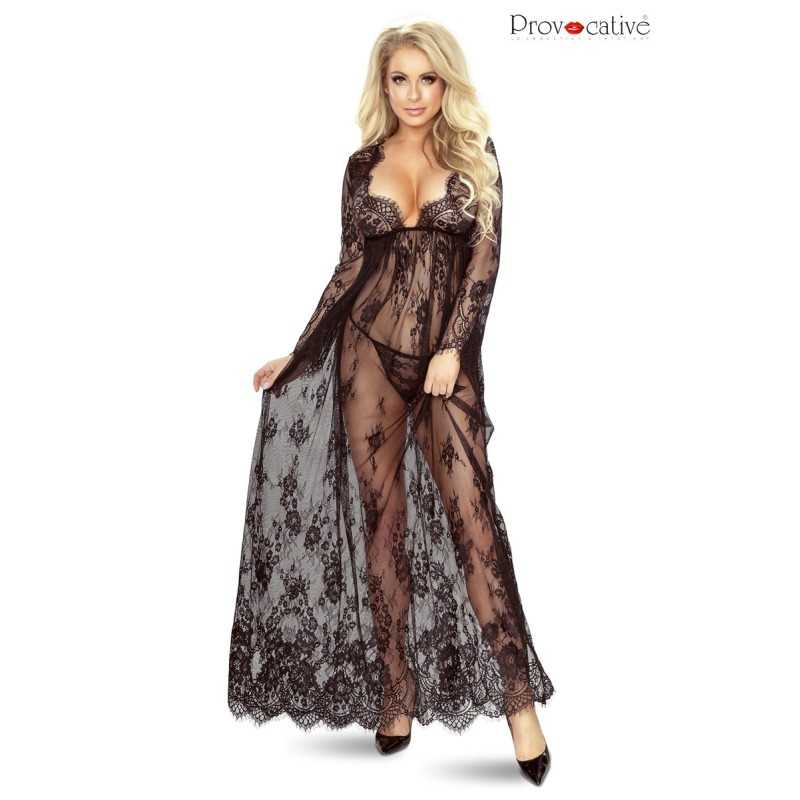 Prestaloveshop So Elegant Withe Nuisette Longue Dentelle Prestaloveshop So Elegant Withe Nuisette Longue Dentelle