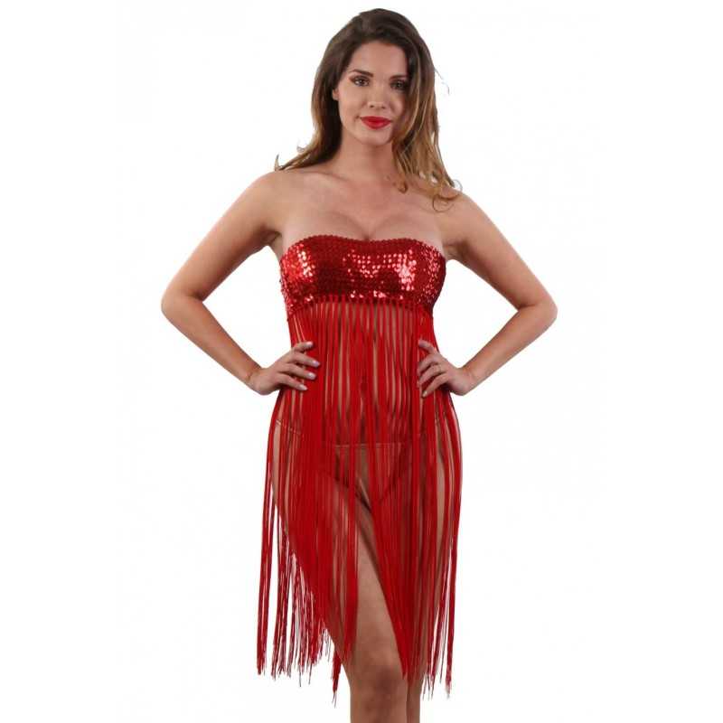 Prestaloveshop Robe Ou Jupe Sequin Frange Rouge Prestaloveshop Robe Ou Jupe Sequin Frange Rouge