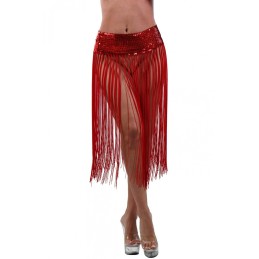 Prestaloveshop Robe Ou Jupe Sequin Frange Rouge