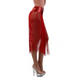 Prestaloveshop Robe Ou Jupe Sequin Frange Rouge