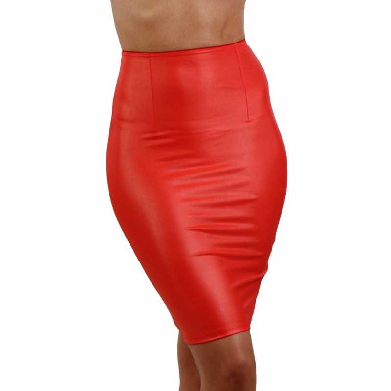 Prestaloveshop Jupe Crayon Wetlook Taille Haute Zip Dos Prestaloveshop Jupe Crayon Wetlook Taille Haute Zip Dos