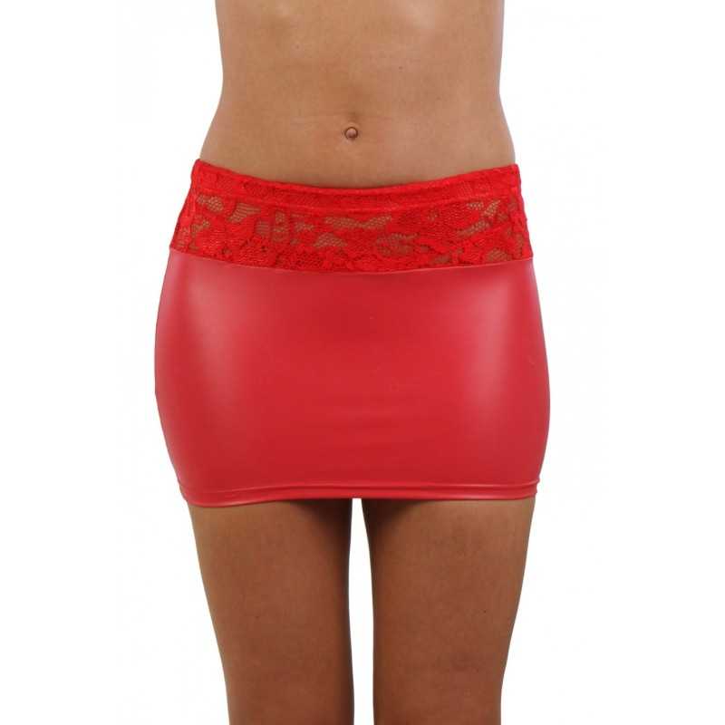 Prestaloveshop Jupe Wetlook Taille Dentelle Prestaloveshop Jupe Wetlook Taille Dentelle