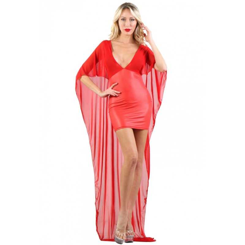 Prestaloveshop Robe Courte Wetlook et Longue Au Dos en Micro Prestaloveshop Robe Courte Wetlook et Longue Au Dos en Micro