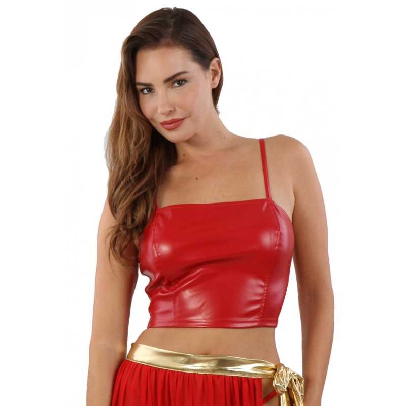 Prestaloveshop Top Simili Cuir Zip au Dos Prestaloveshop Top Simili Cuir Zip au Dos