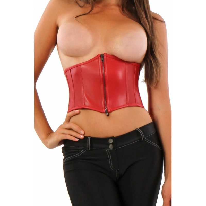 Prestaloveshop Serre Taille Simili Cuir Zip et Lacé Prestaloveshop Serre Taille Simili Cuir Zip et Lacé