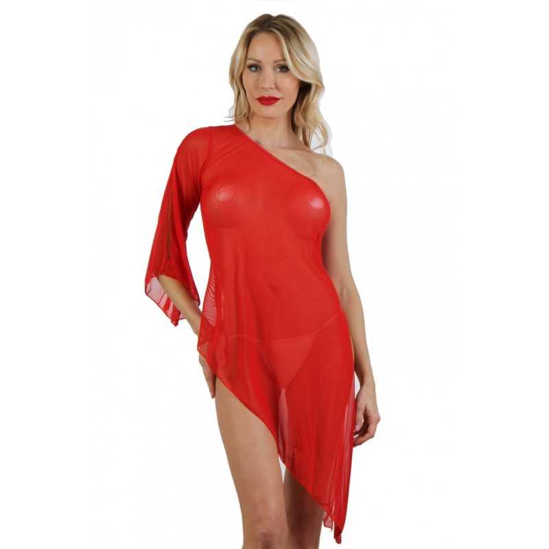 Prestaloveshop Robe Asymétrique Micro Résille Prestaloveshop Robe Asymétrique Micro Résille