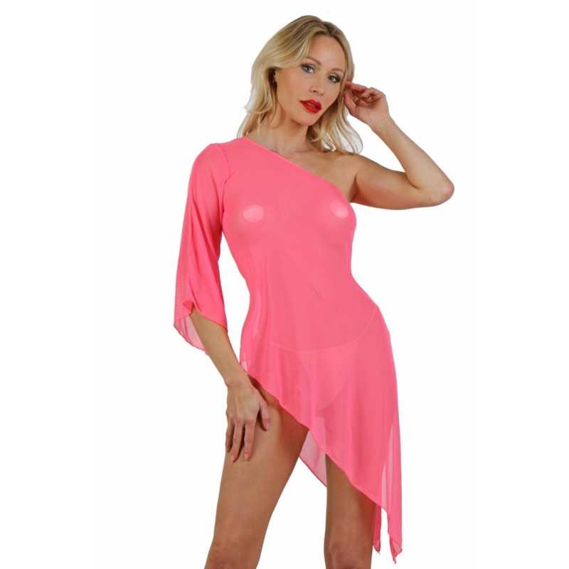 Prestaloveshop Robe Asymétrique Micro Résille