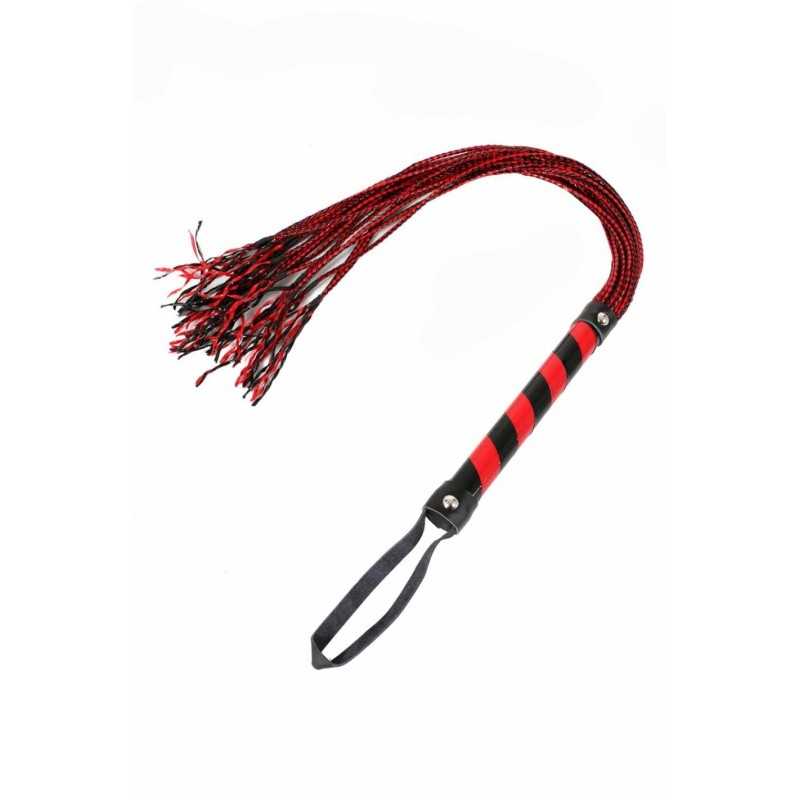 Prestaloveshop Martinet Noir Rouge Lanières Tréssées Cuir 80Cm