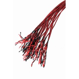 Prestaloveshop Martinet Noir Rouge Lanières Tréssées Cuir 80Cm