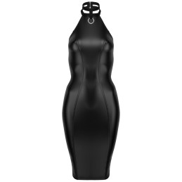 Prestaloveshop Robe Mi Longue Wetlook Ras De Cou Anneau Zip
