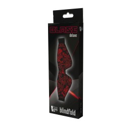 Prestaloveshop Blindfold Masque Simili Cuir et Brocard Rouge