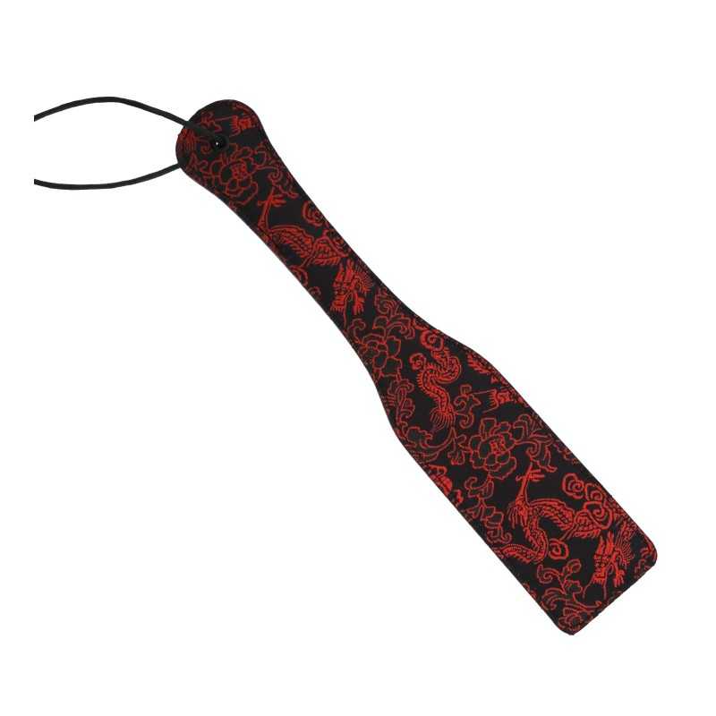 Prestaloveshop Paddle Tapette Simili Cuir et Brocard Rouge