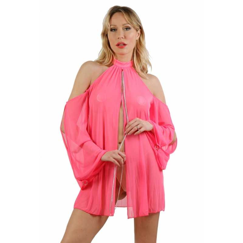 Prestaloveshop Robe Transparente Manches Longues Chainette Prestaloveshop Robe Transparente Manches Longues Chainette