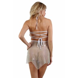 Prestaloveshop Robe Filet Strass Laçage Dos