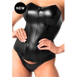 Prestaloveshop Corset wetlook noir zip