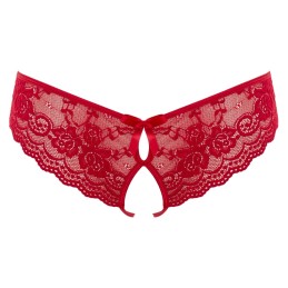 Prestaloveshop Tanga Dentelle Rouge Ouverte Entre Jambes