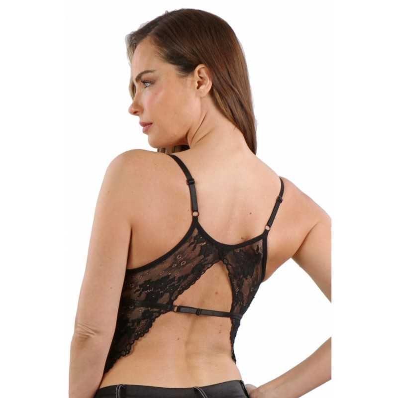Prestaloveshop Top opaque devant dentelle dos Prestaloveshop Top opaque devant dentelle dos