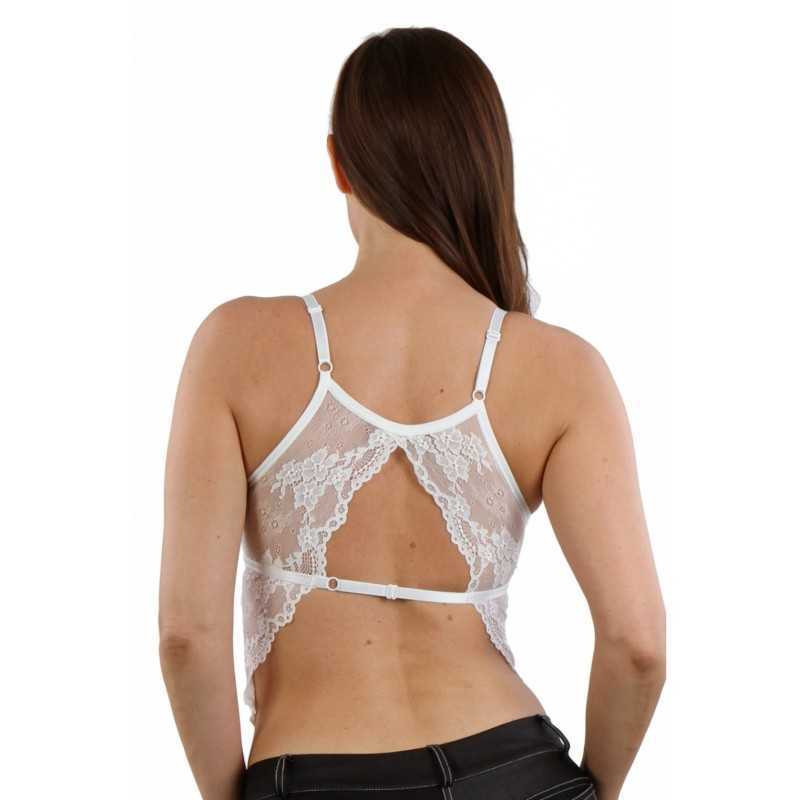 Prestaloveshop Top opaque devant dentelle dos Prestaloveshop Top opaque devant dentelle dos