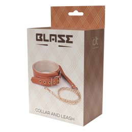 Prestaloveshop Collier et laisse simili cuir caramel Prestaloveshop Collier et laisse simili cuir caramel