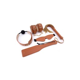 Prestaloveshop Kit 5 pièces BDSM soft simili cuir caramel
