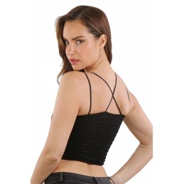 Prestaloveshop Top Dentelle Noire Dos Double Bretelles