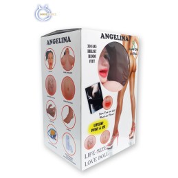 Prestaloveshop Angelina Poupée Gonflable Vibrante Visage 3D