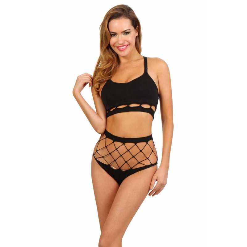 Ensemble brassière culotte résille Ensemble brassière culotte résille