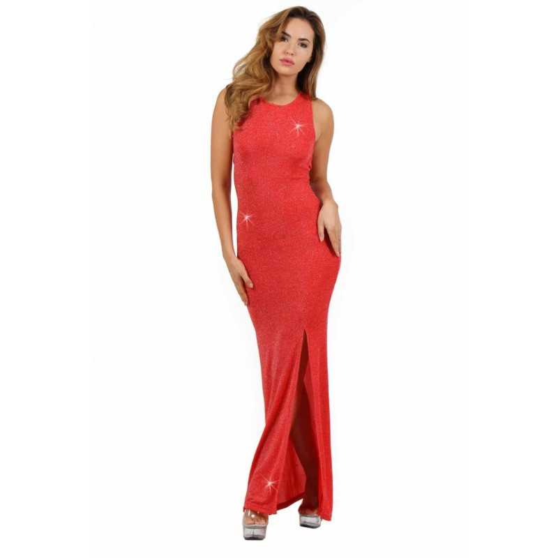 Robe Longue Pailleté Large Décolleté Tombant Au Dos Robe Longue Pailleté Large Décolleté Tombant Au Dos