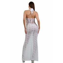 Robe Longue En Dentelle Large Décolleté