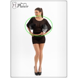 Prestaloveshop Top Manches Évasées Micro Résille Noire Apr10 Prestaloveshop Top Manches Évasées Micro Résille Noire Apr10