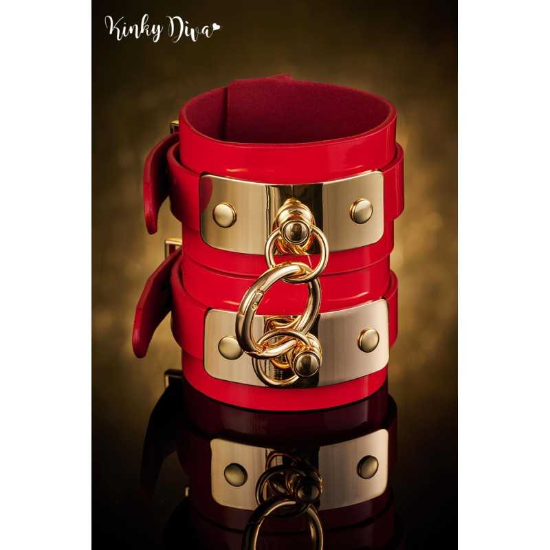 Menottes poignets Glossy anneau clip détachable doré