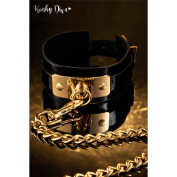 Collier Glossy & Laisse mousqueton doré Collier Glossy & Laisse mousqueton doré