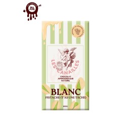 Tablette chocolat aphrodisiaque • Blanc, Pistache • 100g
