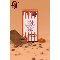 Tablette chocolat aphrodisiaque • Lait, éclats de Caramel • 100g Tablette chocolat aphrodisiaque • Lait, éclats de Caramel • 100g