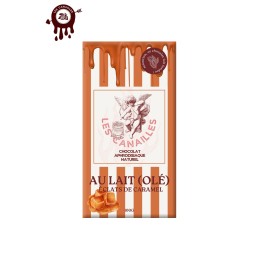 Tablette chocolat aphrodisiaque • Lait, éclats de Caramel • 100g Tablette chocolat aphrodisiaque • Lait, éclats de Caramel • 100g