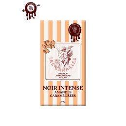 Tablette chocolat aphrodisiaque • Noir, Amandes caramélisées • 100g