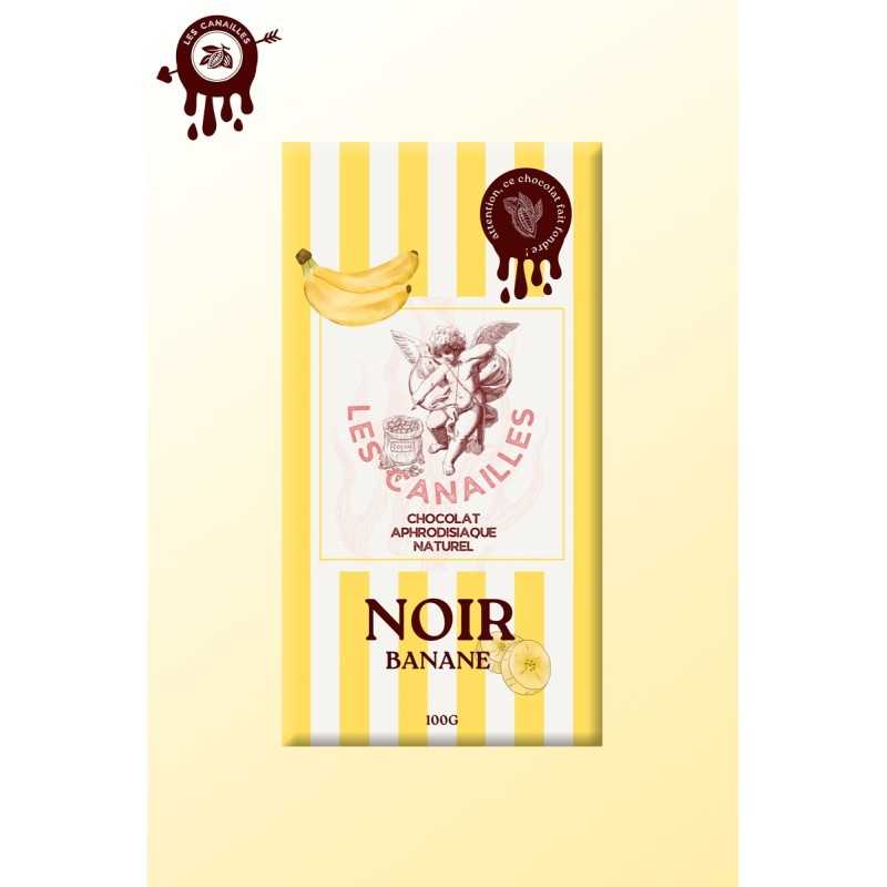Tablette chocolat aphrodisiaque • Noir Banane croquante •100g