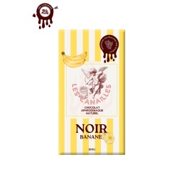 Tablette chocolat aphrodisiaque • Noir Banane croquante •100g Tablette chocolat aphrodisiaque • Noir Banane croquante •100g