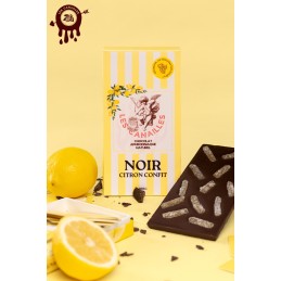 Tablette chocolat aphrodisiaque • Noir Citron confit • 100g Tablette chocolat aphrodisiaque • Noir Citron confit • 100g