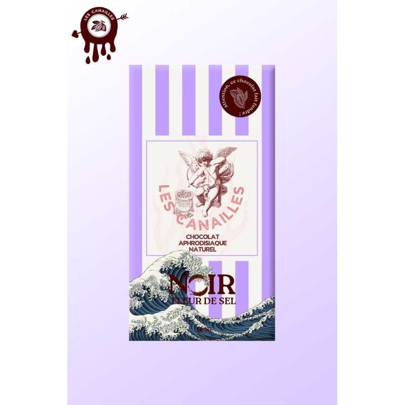 Tablette chocolat aphrodisiaque • Noir Fleur de sel • 100g