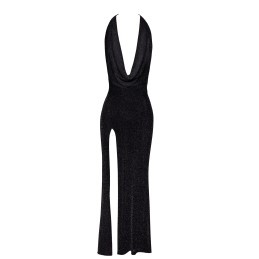 Robe longue micro résille argenté décolleté tombant noir F373 Robe longue micro résille argenté décolleté tombant noir F373