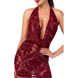 Prestaloveshop Robe courte dos nu transparente flocage brocard Prestaloveshop Robe courte dos nu transparente flocage brocard