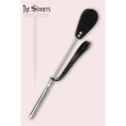 Prestaloveshop Cravache cuir noir manche aluminium 49 cm