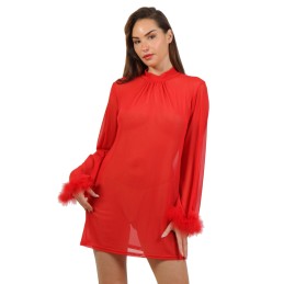 Robe tunique voile manches longues