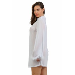 Robe tunique voile manches longues