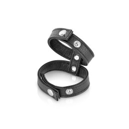 Prestaloveshop Cockring Double Pénis Testicules Simili Cuir